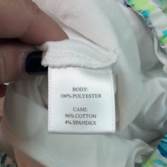 Island Republicโ Relaxed Blue and Green 3/4 Sleeve Blouse - Picture 9 of 9